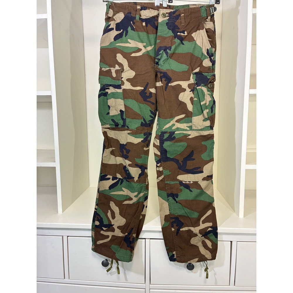 Sold. Tru-Spec Mens Woodland Camo Cargo Pants 100% Cotton Ripstop - Picture 1 of 11